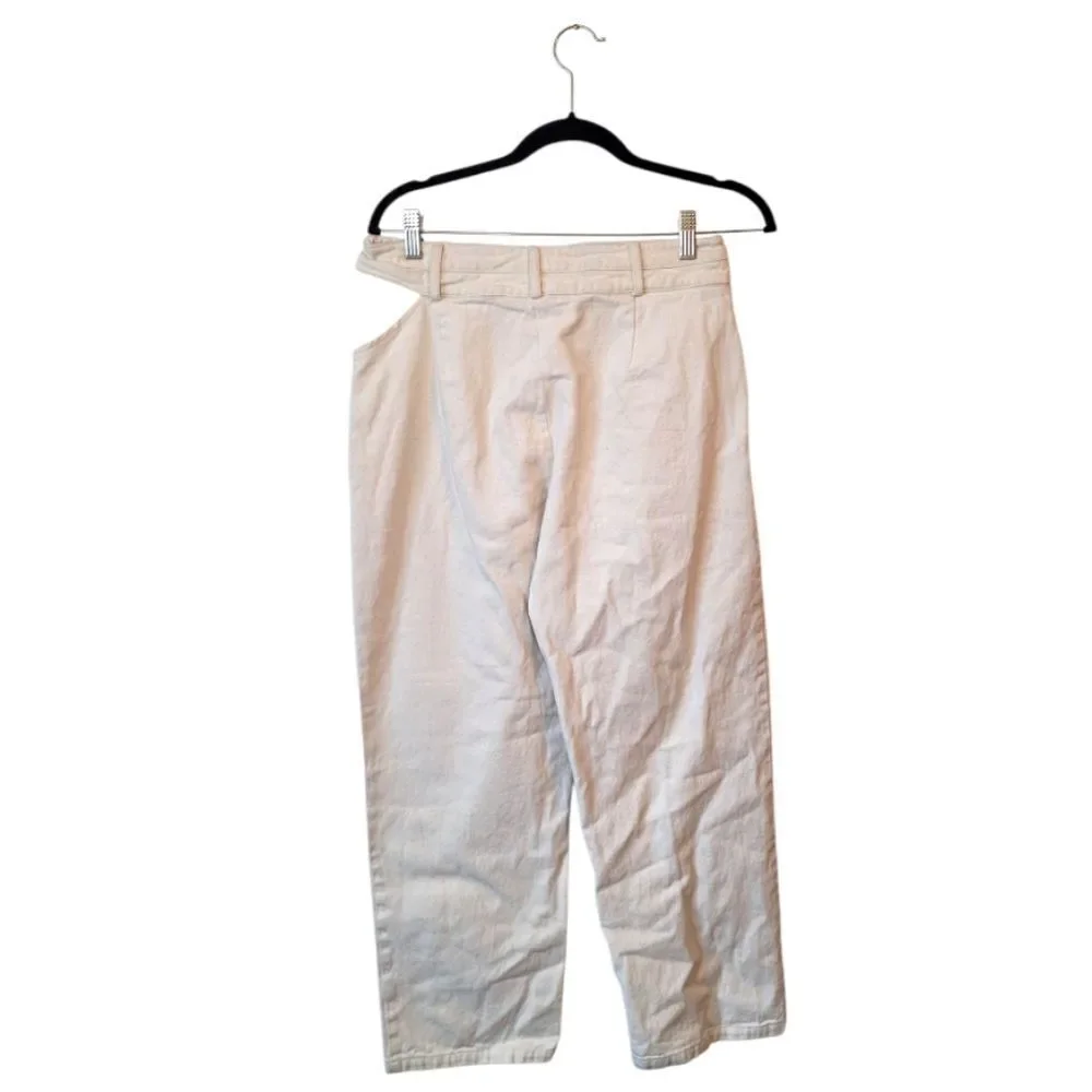 Cider Cream Denim Hip Cut Out Straight Leg Jeans Size L